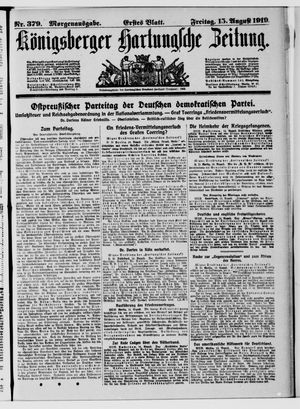 Königsberger Hartungsche Zeitung vom 15.08.1919