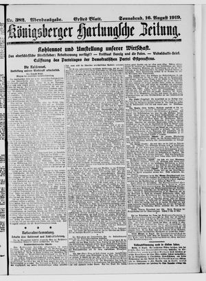 Königsberger Hartungsche Zeitung vom 16.08.1919