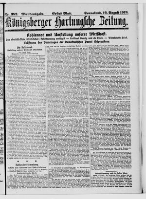 Königsberger Hartungsche Zeitung vom 16.08.1919