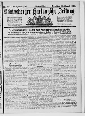 Königsberger Hartungsche Zeitung vom 19.08.1919