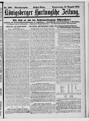 Königsberger Hartungsche Zeitung vom 21.08.1919