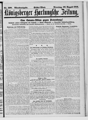 Königsberger Hartungsche Zeitung vom 26.08.1919
