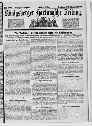 Königsberger Hartungsche Zeitung vom 29.08.1919