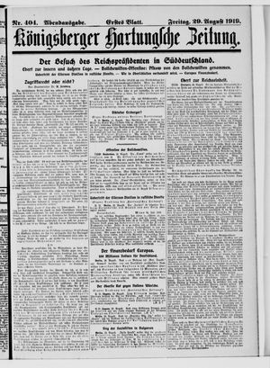 Königsberger Hartungsche Zeitung vom 29.08.1919