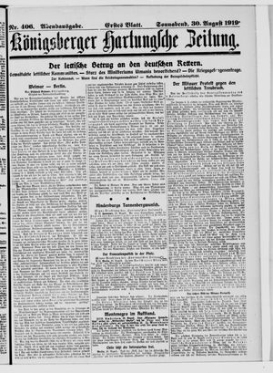 Königsberger Hartungsche Zeitung vom 30.08.1919