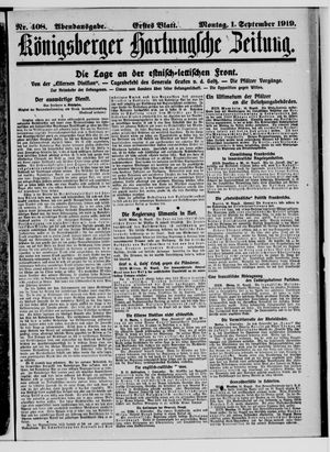 Königsberger Hartungsche Zeitung vom 01.09.1919