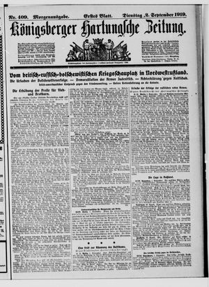 Königsberger Hartungsche Zeitung vom 02.09.1919