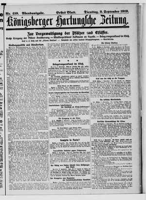 Königsberger Hartungsche Zeitung vom 02.09.1919