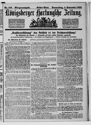Königsberger Hartungsche Zeitung vom 04.09.1919
