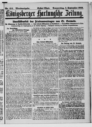 Königsberger Hartungsche Zeitung vom 04.09.1919