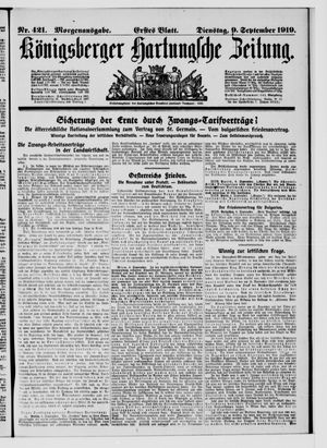 Königsberger Hartungsche Zeitung vom 09.09.1919