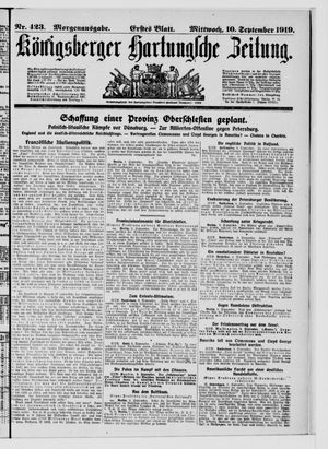 Königsberger Hartungsche Zeitung vom 10.09.1919