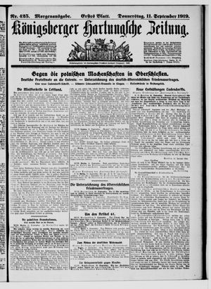 Königsberger Hartungsche Zeitung vom 11.09.1919