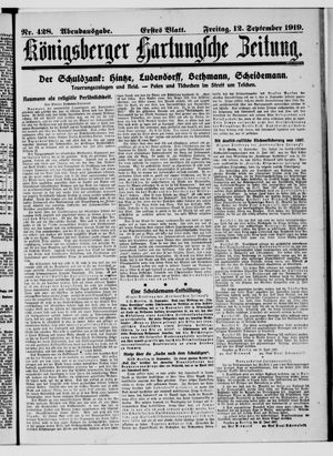 Königsberger Hartungsche Zeitung vom 12.09.1919