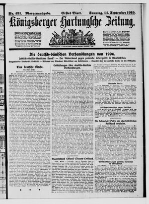 Königsberger Hartungsche Zeitung vom 14.09.1919