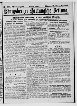 Königsberger Hartungsche Zeitung vom 15.09.1919