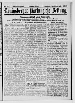 Königsberger Hartungsche Zeitung vom 16.09.1919