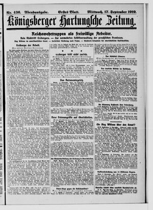 Königsberger Hartungsche Zeitung on Sep 17, 1919