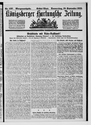 Königsberger Hartungsche Zeitung vom 18.09.1919