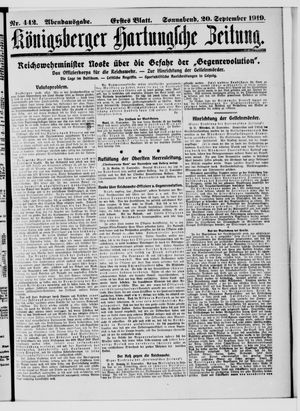 Königsberger Hartungsche Zeitung vom 20.09.1919