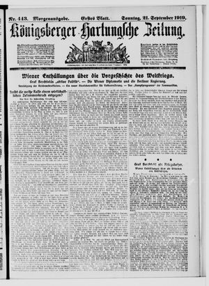 Königsberger Hartungsche Zeitung on Sep 21, 1919