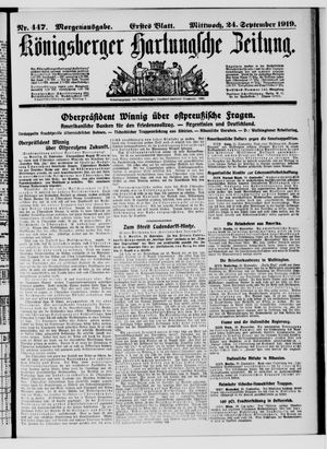 Königsberger Hartungsche Zeitung vom 24.09.1919