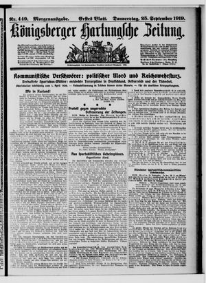 Königsberger Hartungsche Zeitung vom 25.09.1919