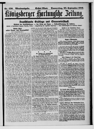 Königsberger Hartungsche Zeitung vom 25.09.1919