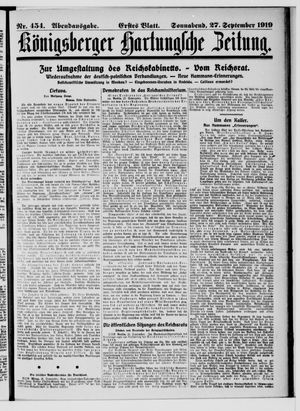 Königsberger Hartungsche Zeitung vom 27.09.1919