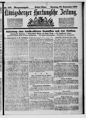 Königsberger Hartungsche Zeitung vom 28.09.1919