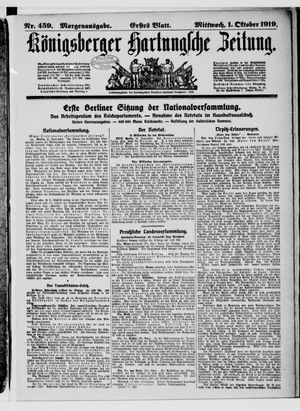 Königsberger Hartungsche Zeitung vom 01.10.1919