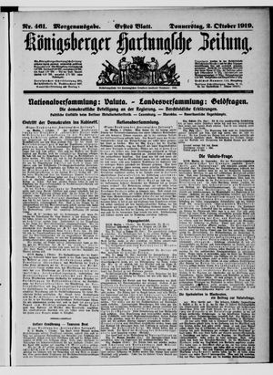 Königsberger Hartungsche Zeitung vom 02.10.1919