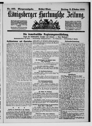 Königsberger Hartungsche Zeitung vom 03.10.1919