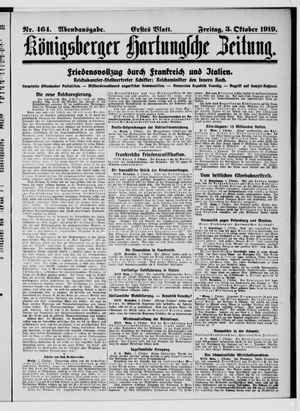 Königsberger Hartungsche Zeitung vom 03.10.1919