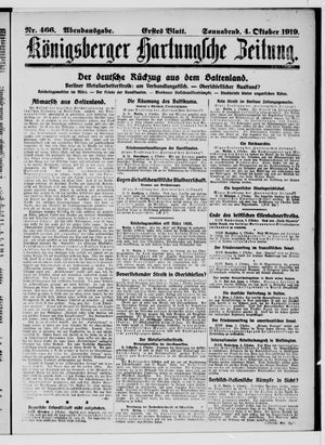 Königsberger Hartungsche Zeitung on Oct 4, 1919