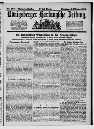 Königsberger Hartungsche Zeitung on Oct 5, 1919