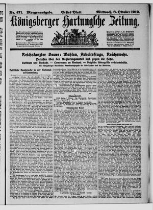 Königsberger Hartungsche Zeitung vom 08.10.1919