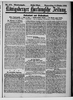Königsberger Hartungsche Zeitung vom 09.10.1919