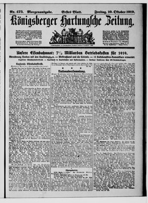 Königsberger Hartungsche Zeitung vom 10.10.1919