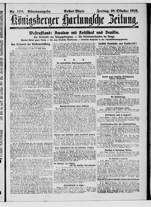 Königsberger Hartungsche Zeitung vom 10.10.1919