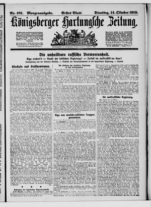 Königsberger Hartungsche Zeitung vom 14.10.1919
