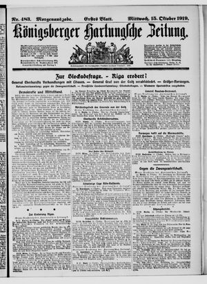 Königsberger Hartungsche Zeitung vom 15.10.1919