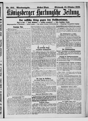 Königsberger Hartungsche Zeitung vom 15.10.1919
