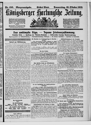 Königsberger Hartungsche Zeitung vom 16.10.1919