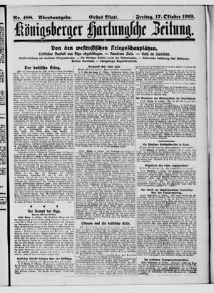 Königsberger Hartungsche Zeitung vom 17.10.1919