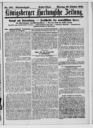 Königsberger Hartungsche Zeitung vom 20.10.1919