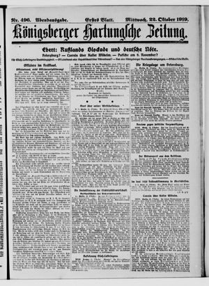Königsberger Hartungsche Zeitung vom 22.10.1919