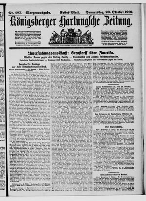 Königsberger Hartungsche Zeitung vom 23.10.1919