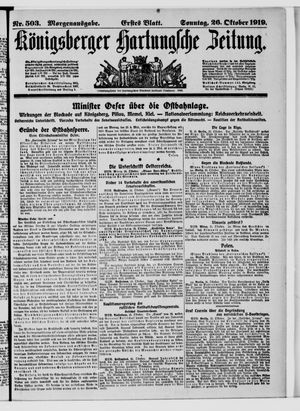 Königsberger Hartungsche Zeitung vom 26.10.1919
