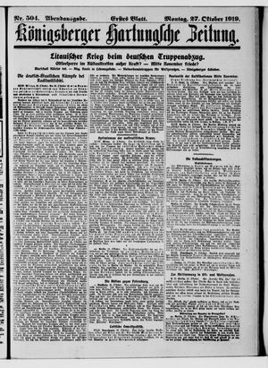 Königsberger Hartungsche Zeitung vom 27.10.1919